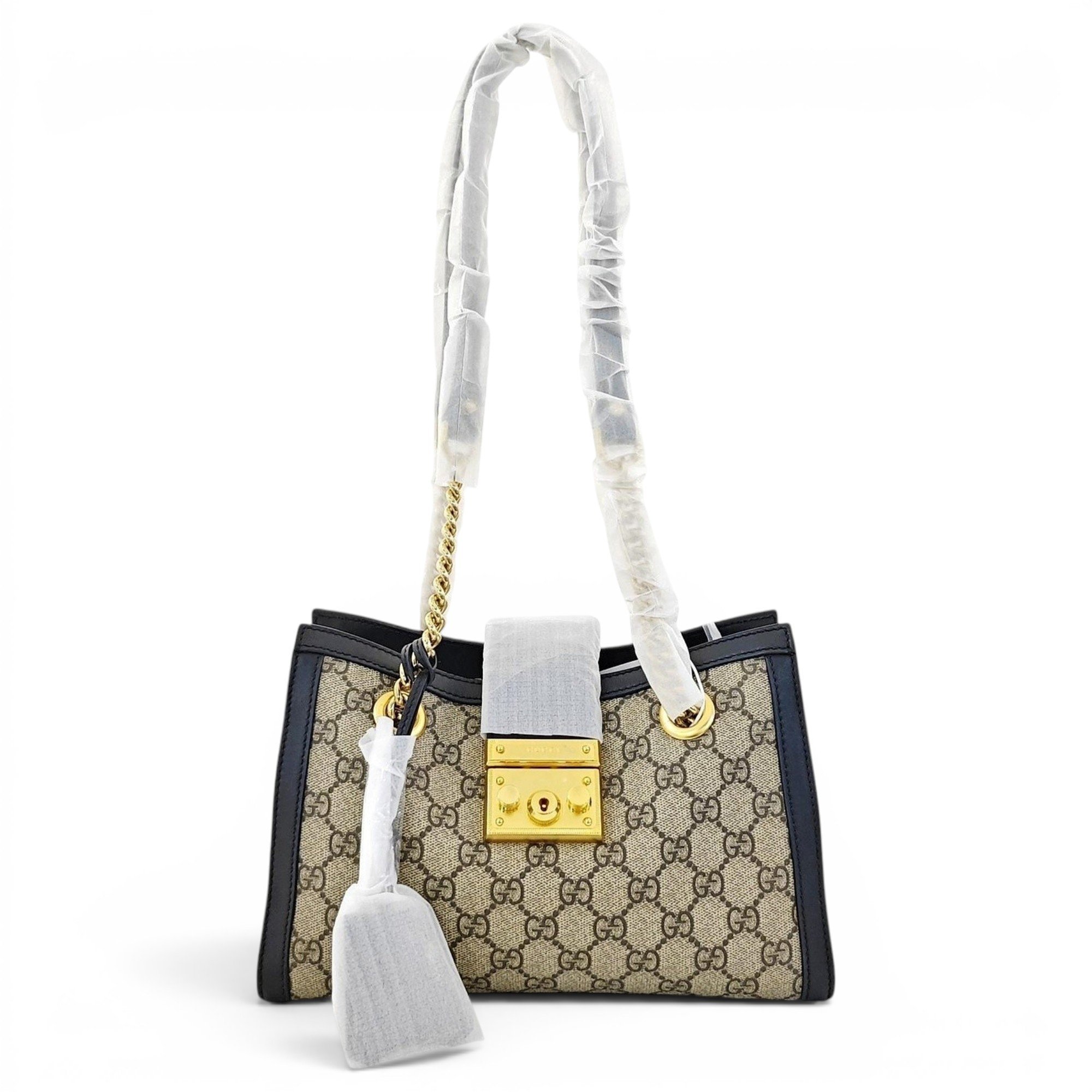 Padlock leather handbag