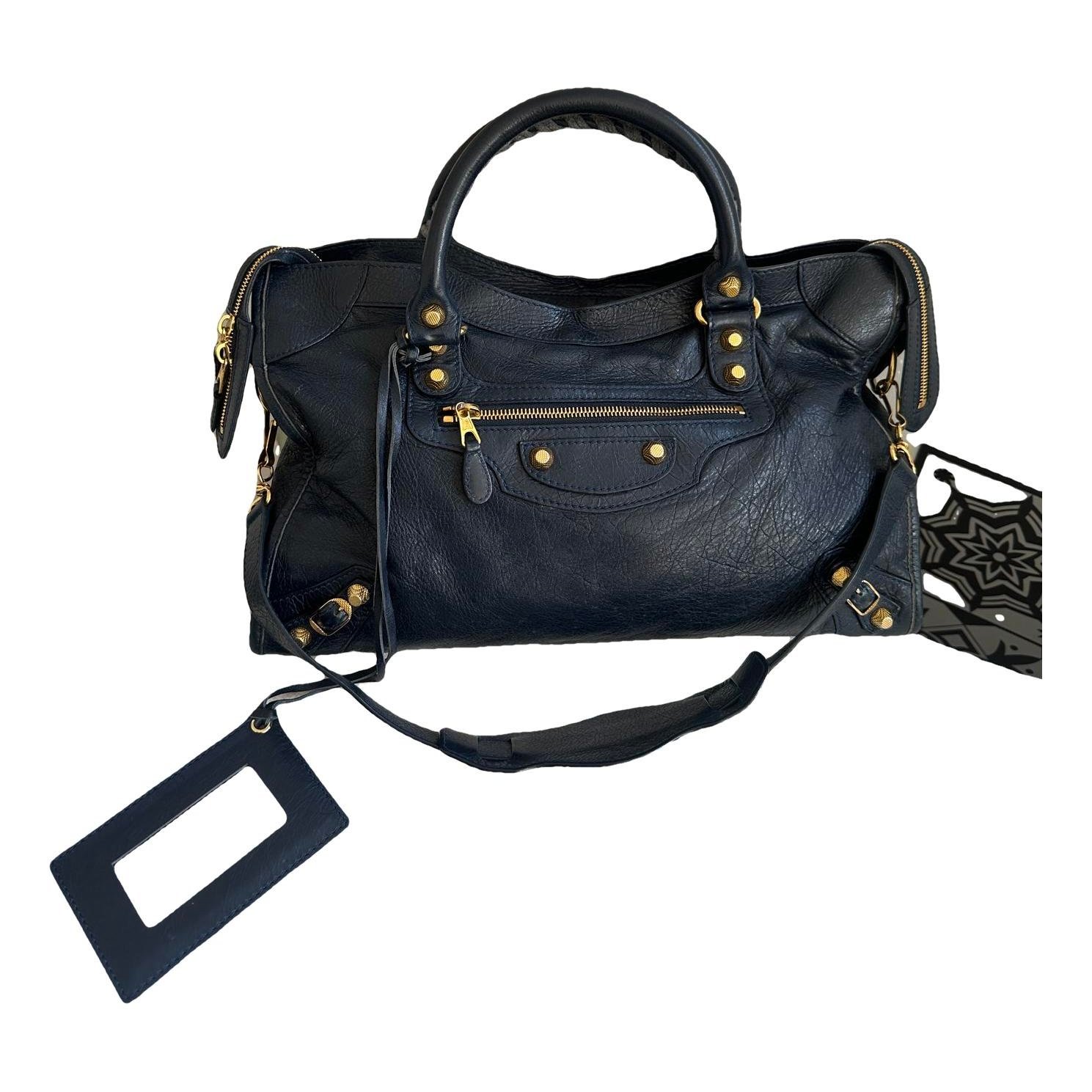 City leather handbag
