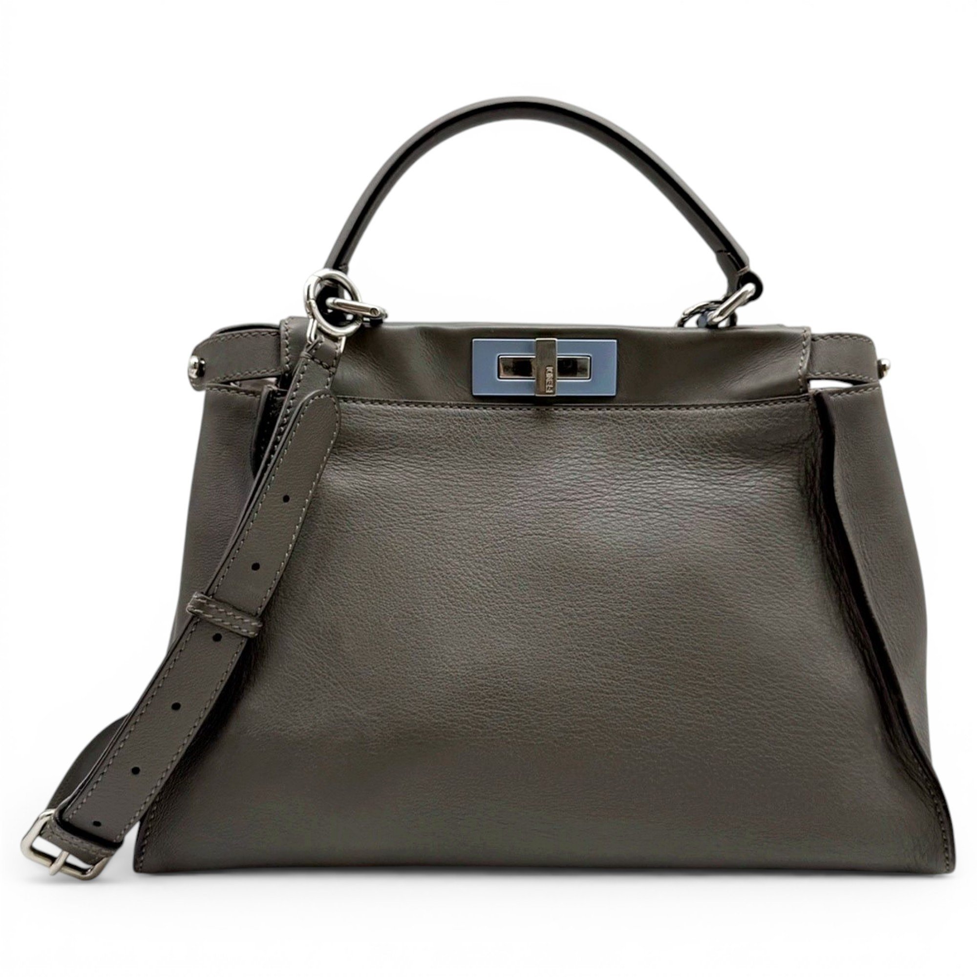 Peekaboo leather clutch bag