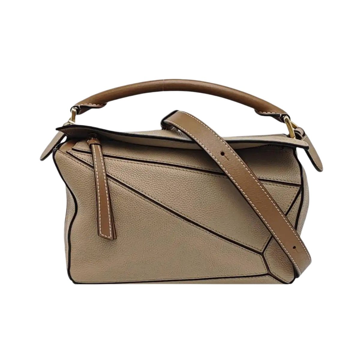 Puzzle leather handbag