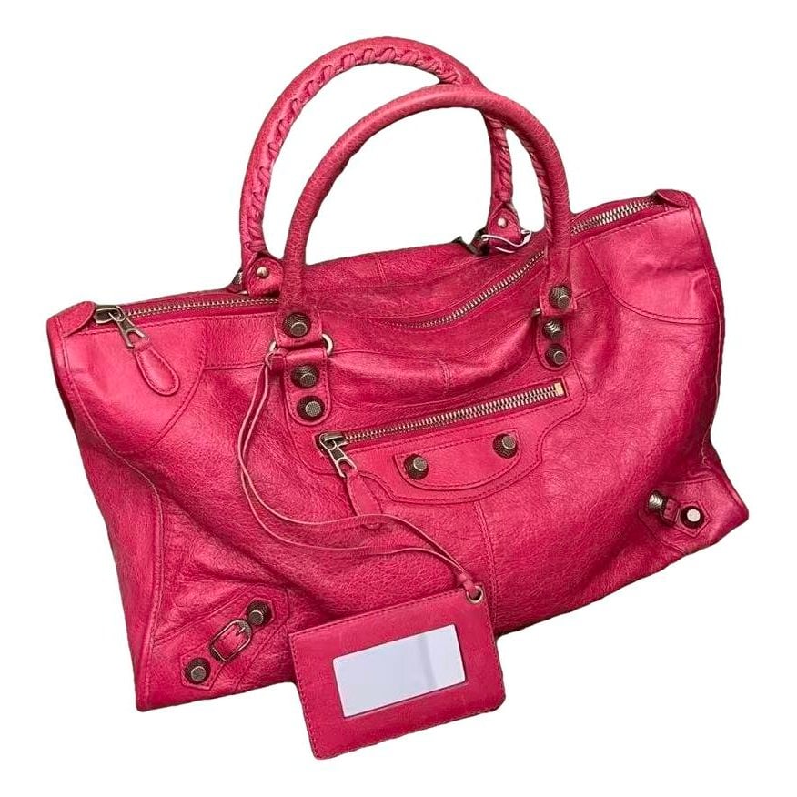 City leather handbag