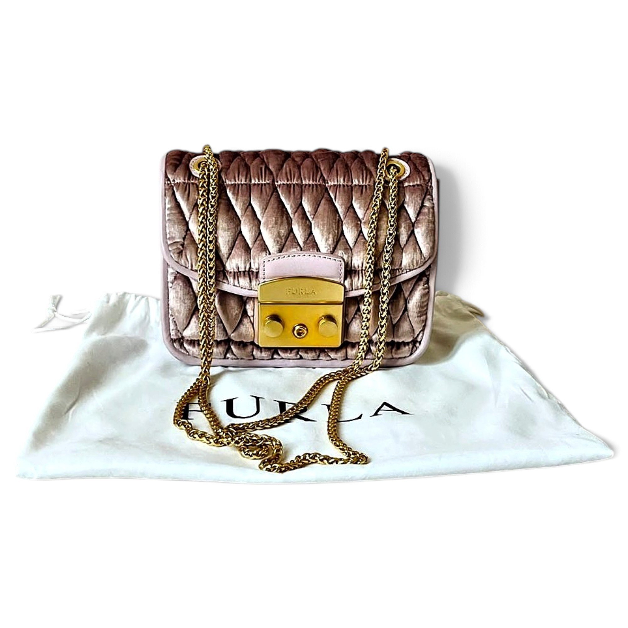 Furla Metropolis velvet handbag