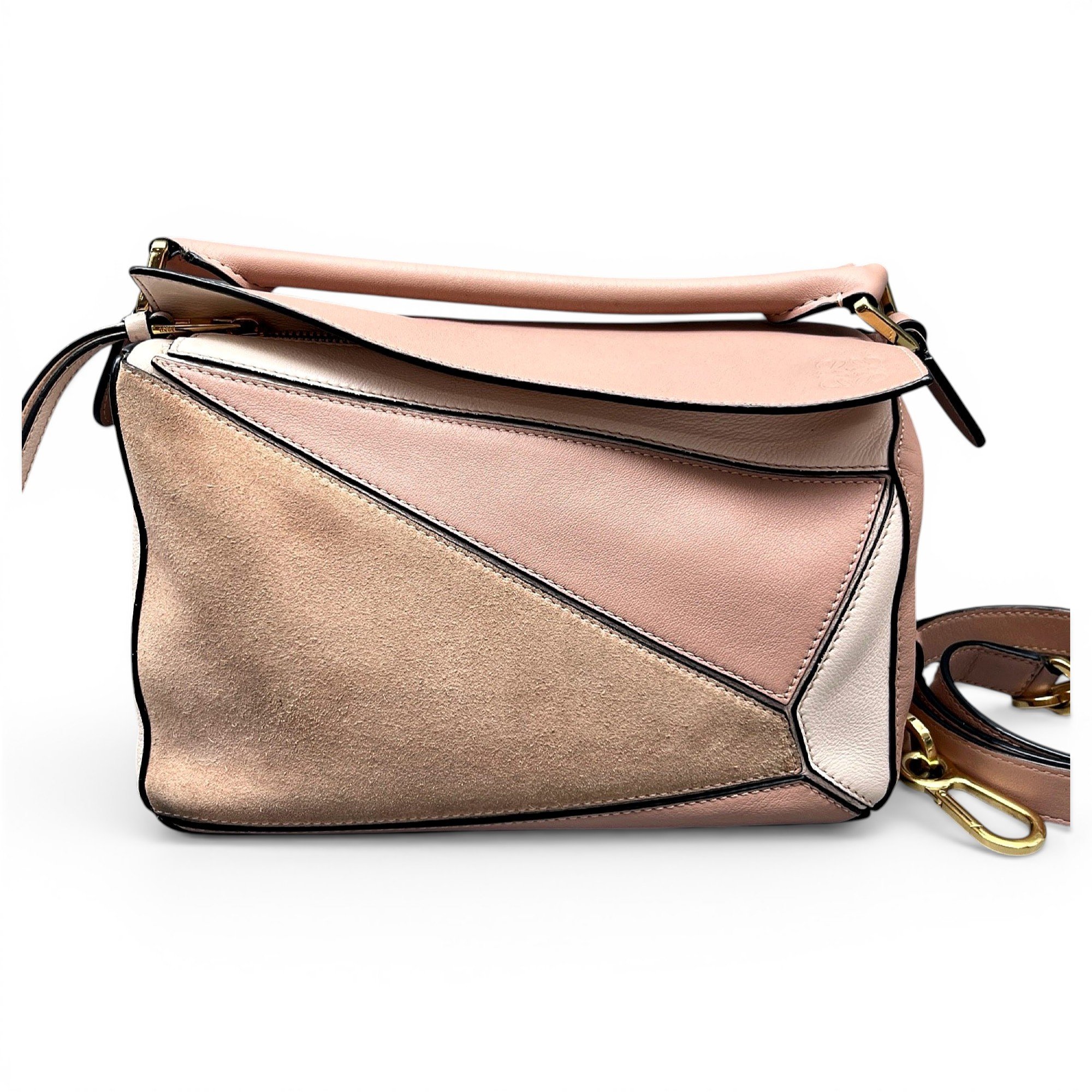 Puzzle leather handbag