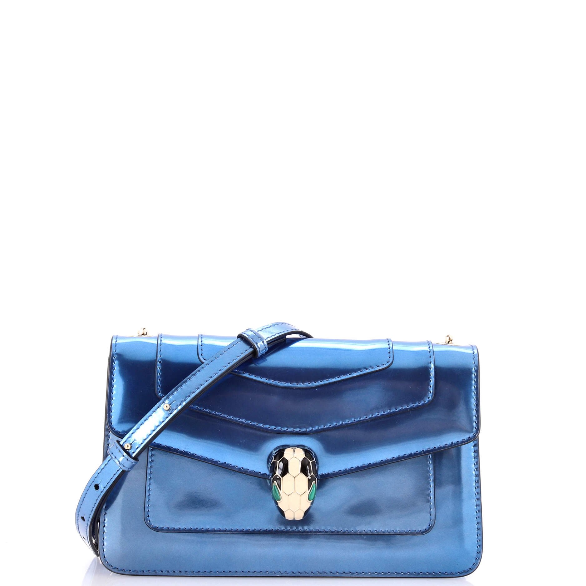 Serpenti Forever Shoulder Bag Metallic Leather Small