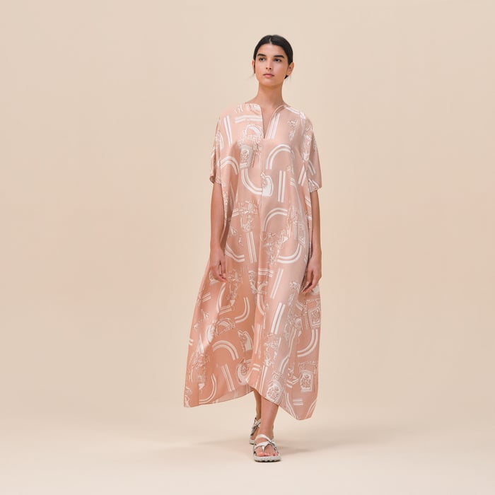Rose Pierre De Lune "En Desordre Finesse" Belted Caftan