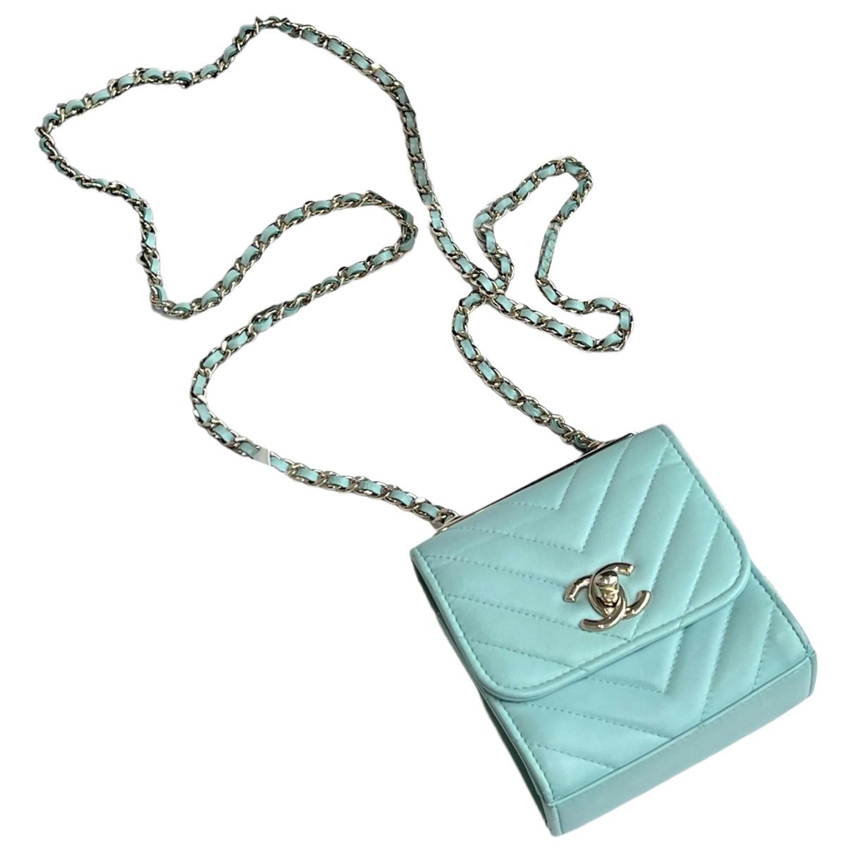 Trendy CC leather crossbody bag