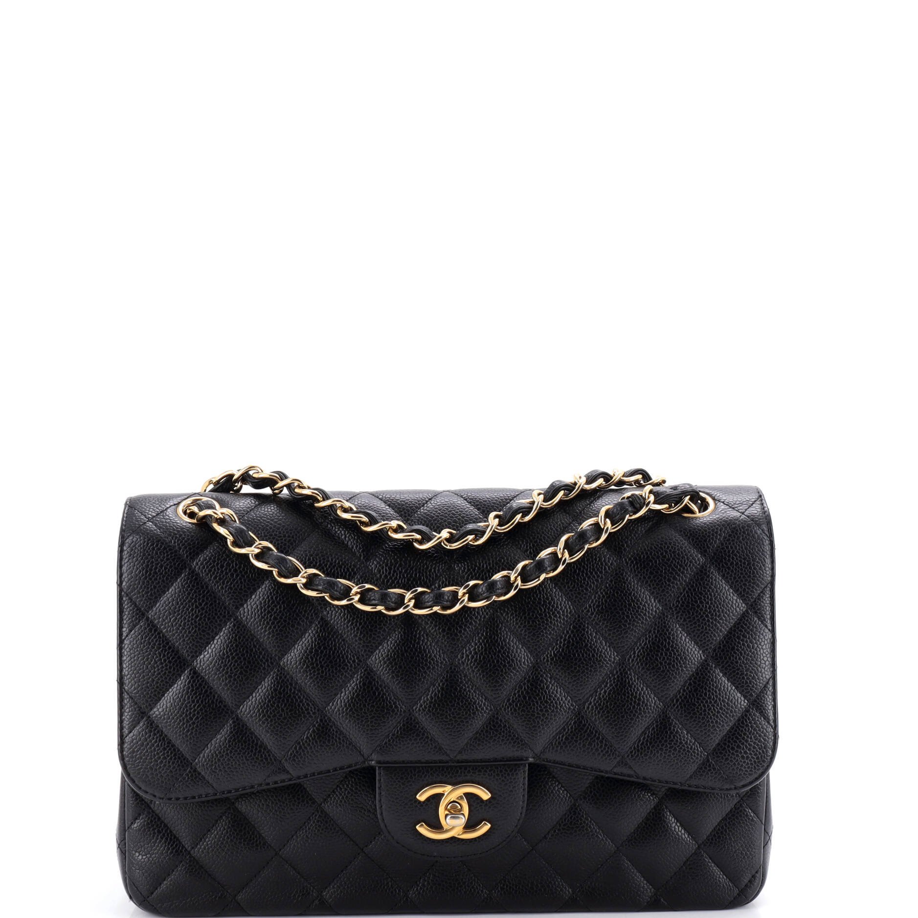 Classic Double Flap Bag Quilted Caviar Jumbo