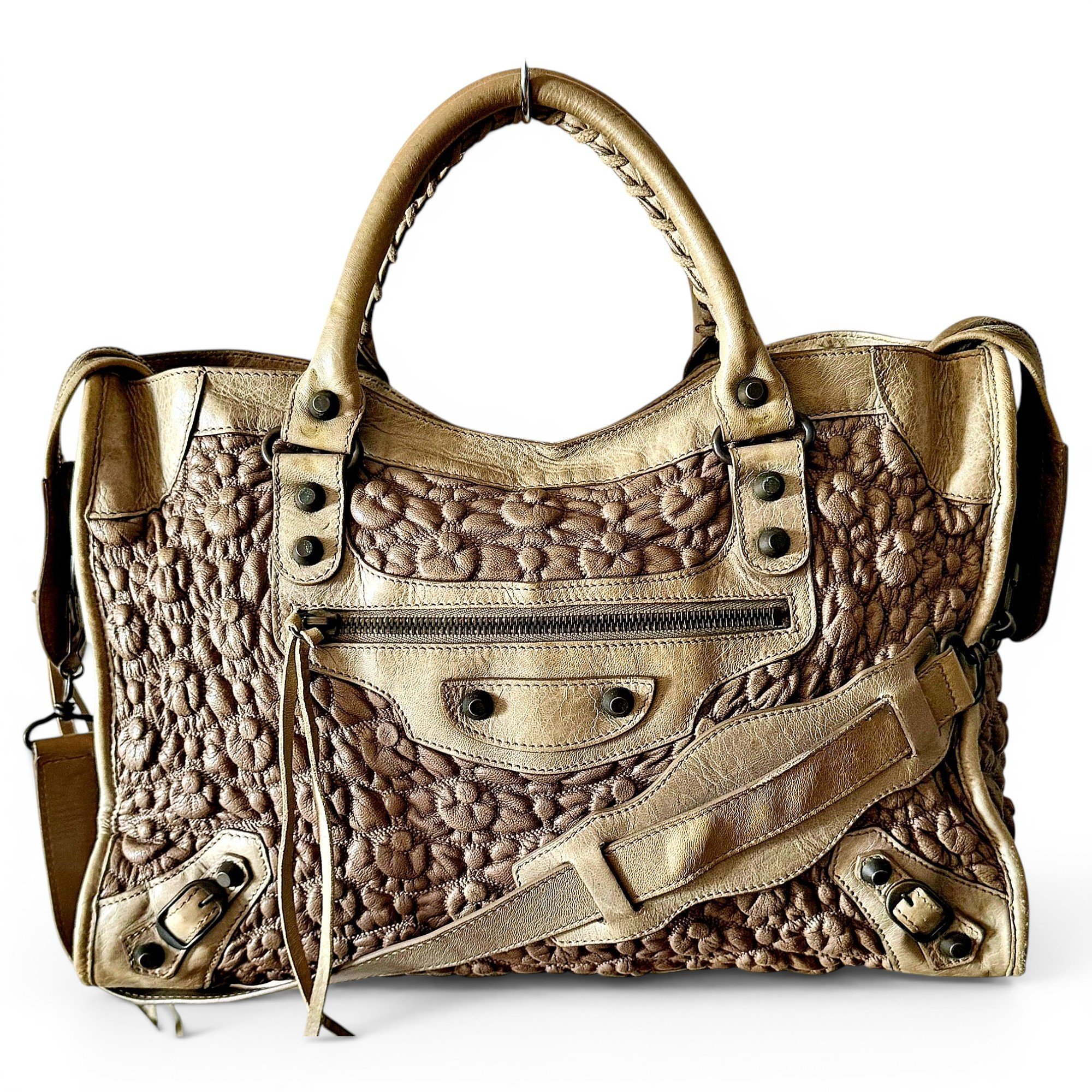 City leather handbag