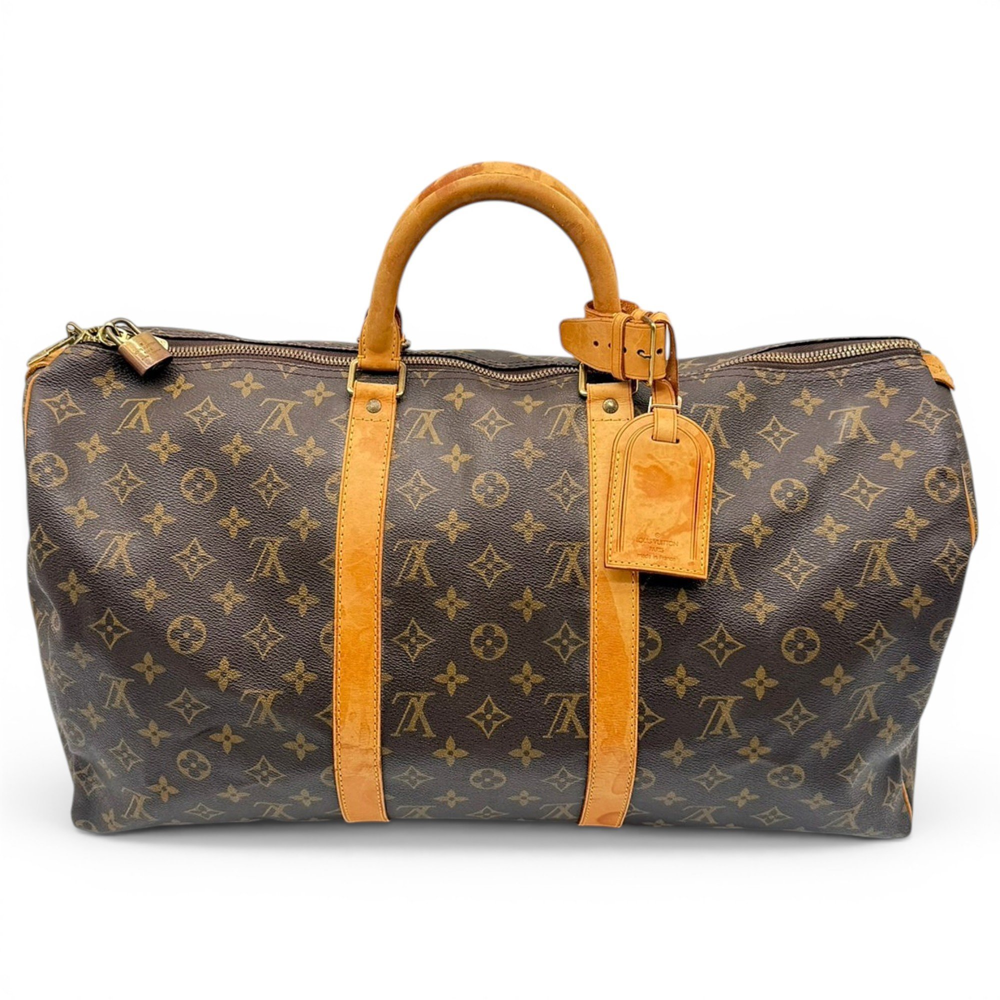 Keepall leather travel bag