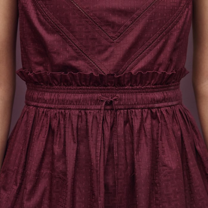 Rouge Bordeaux "Mosaique" Pouch Dress