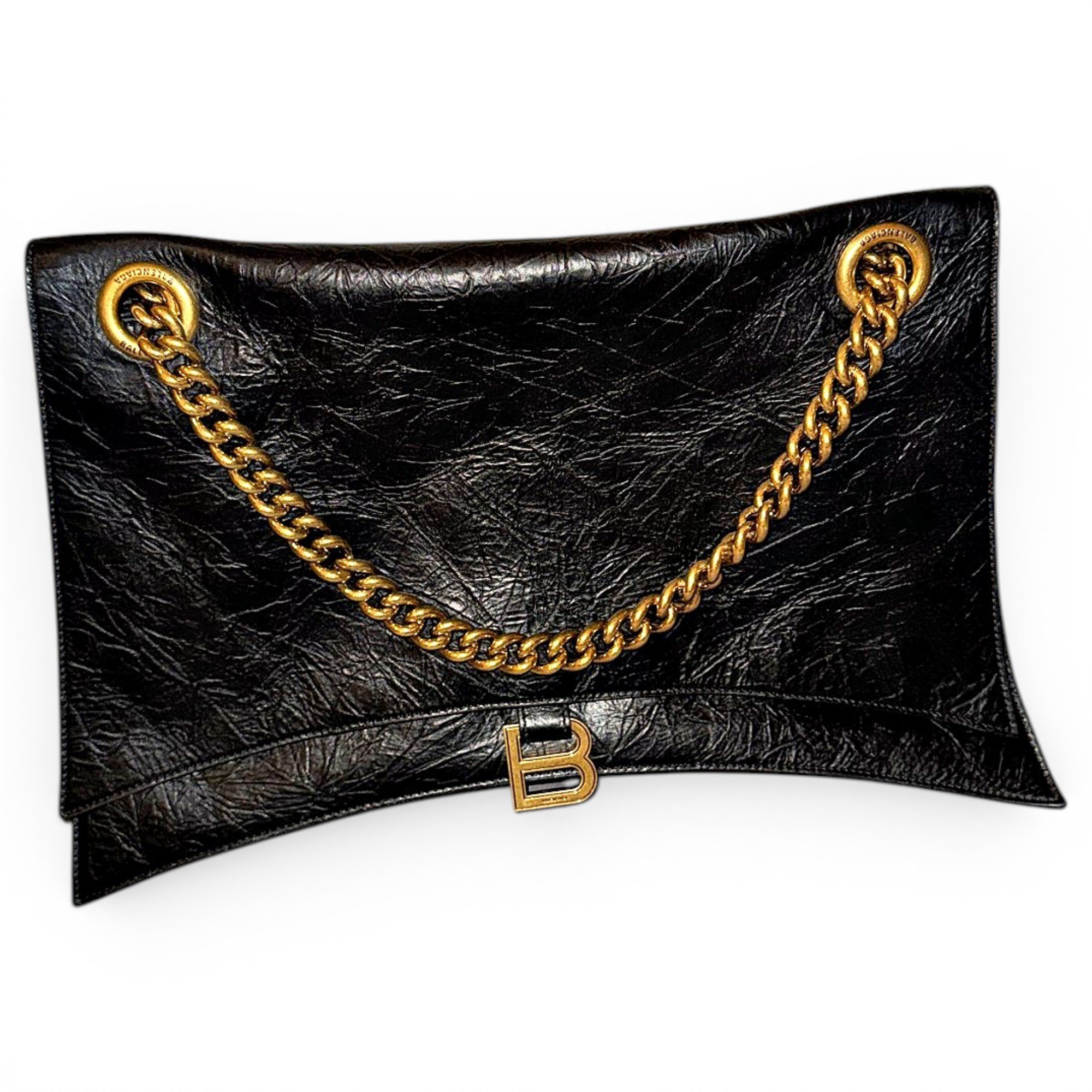 Crush leather handbag