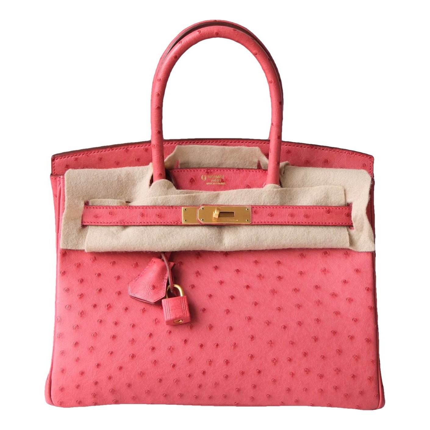 Hermes Birkin 30 Handbag Ostrich Leather