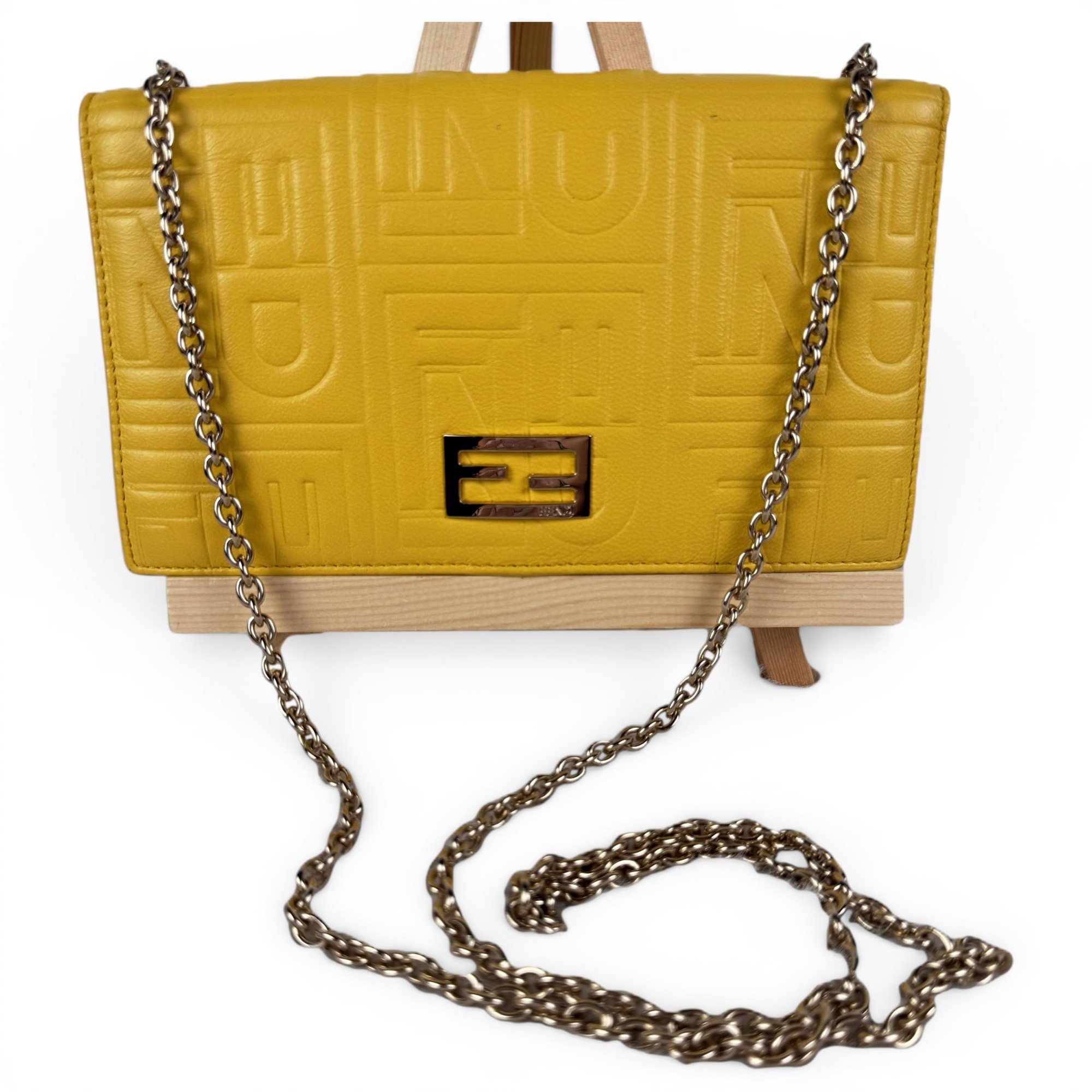 Fendi Baguette leather clutch bag