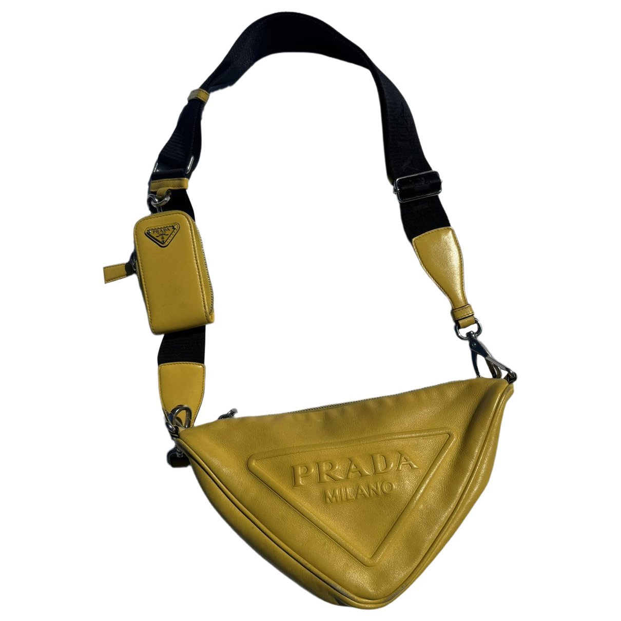 Triangle leather handbag