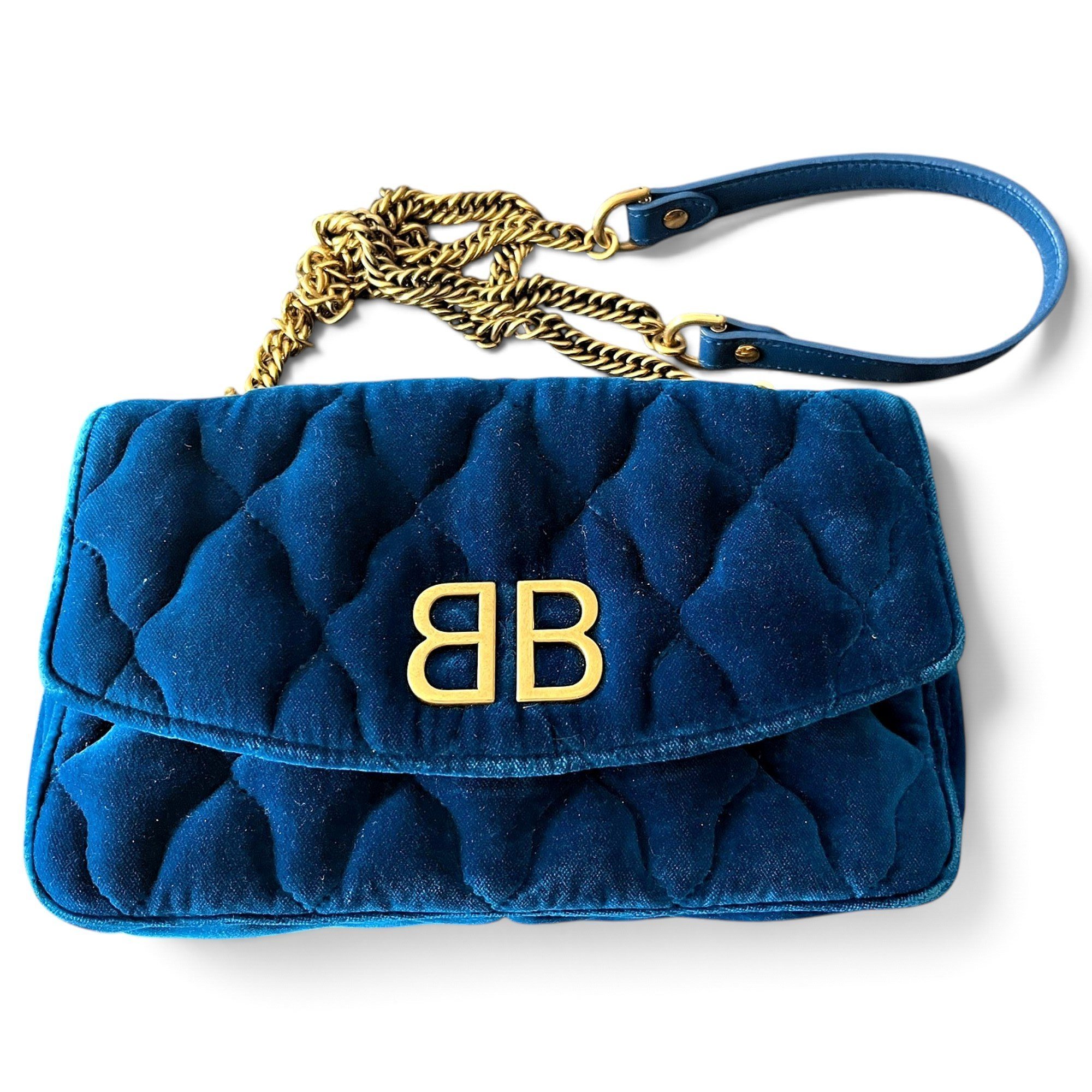 Balenciaga BB chain velvet crossbody bag