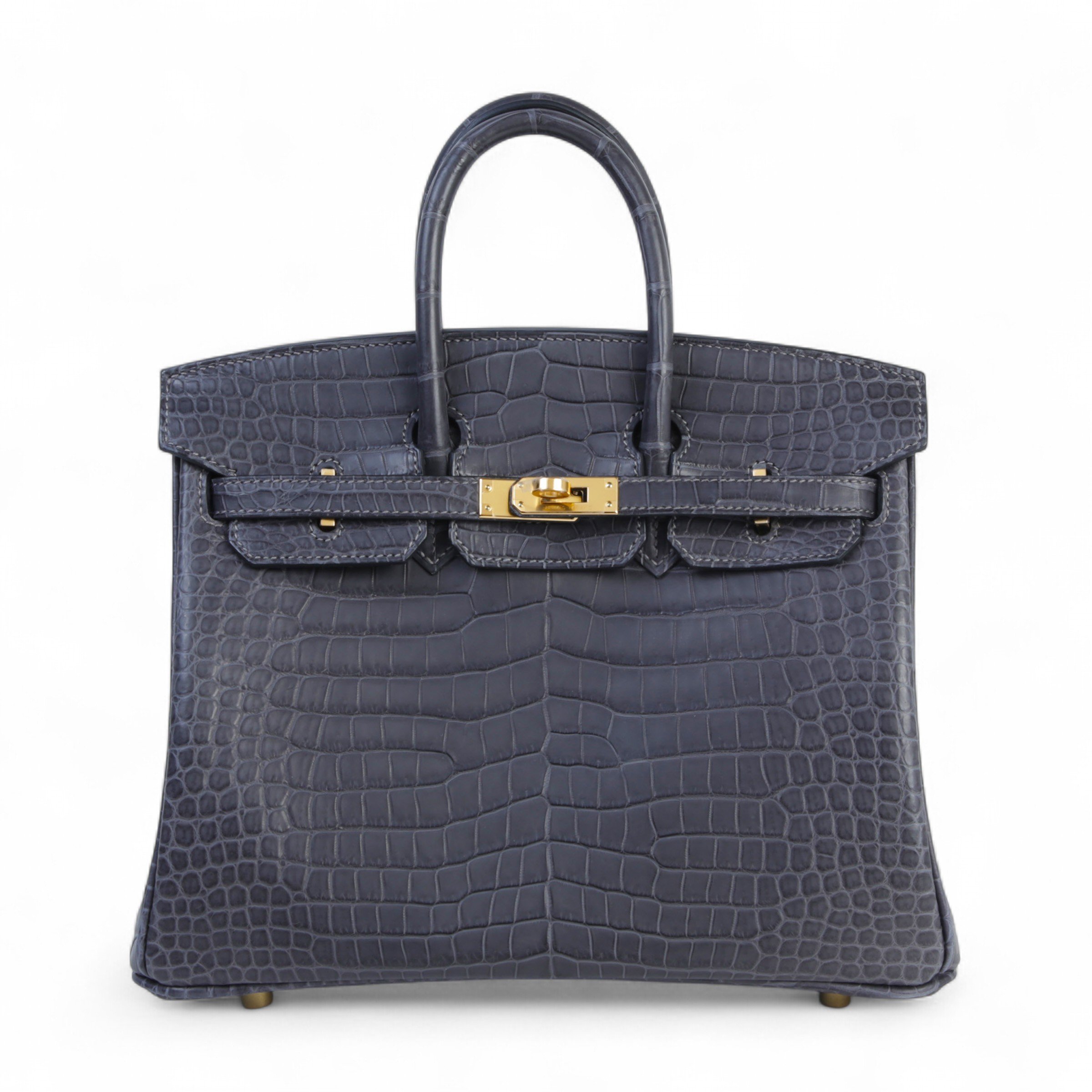 Hermes Brand New ( Rank N ) HERMÈS Birkin 25 Graphite (88) Matte Porosus Crocodile Gold hardware K (2025)
