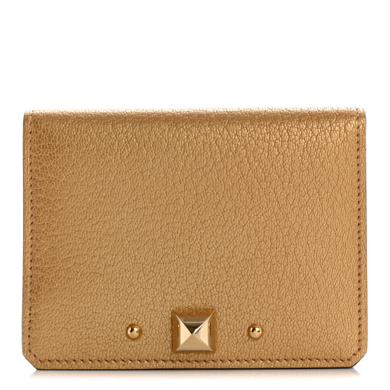Hermes Metallic Chevre Chamkilight Medor Card Holder Dore