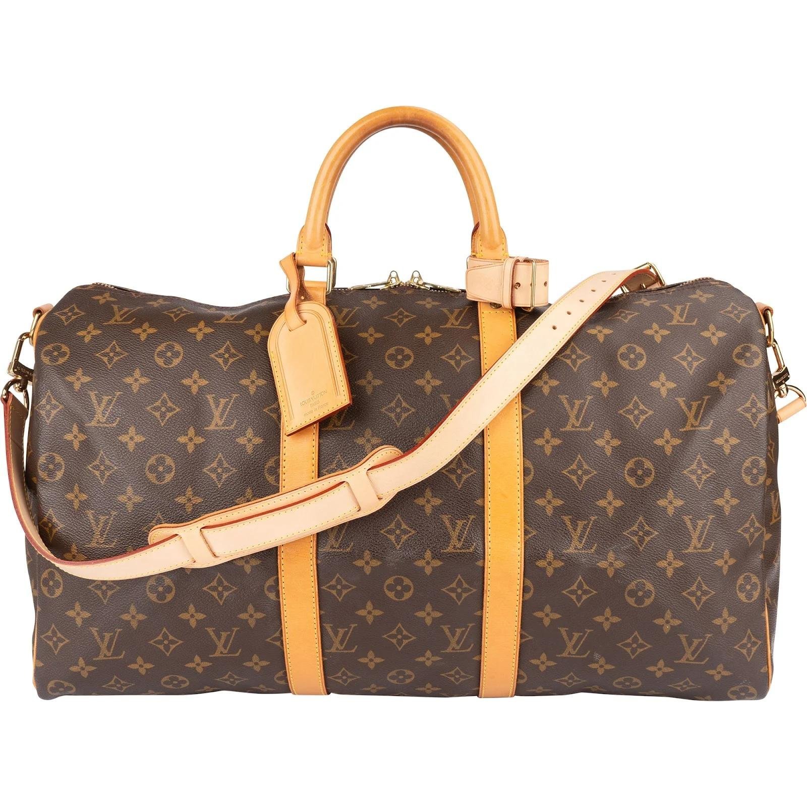 Louis Vuitton Keepall leather travel bag