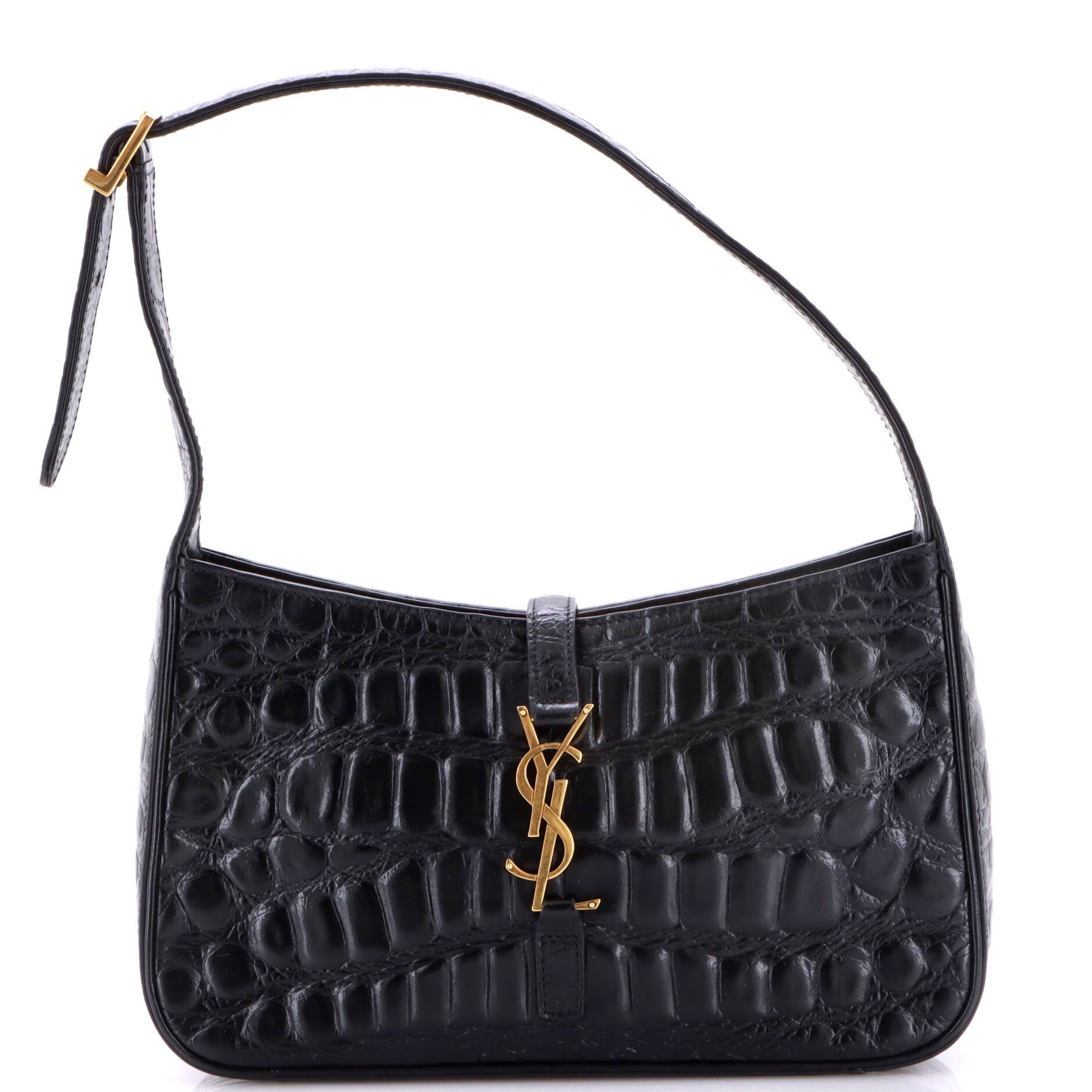 Le 5 a 7 Hobo Crocodile Embossed Leather Small