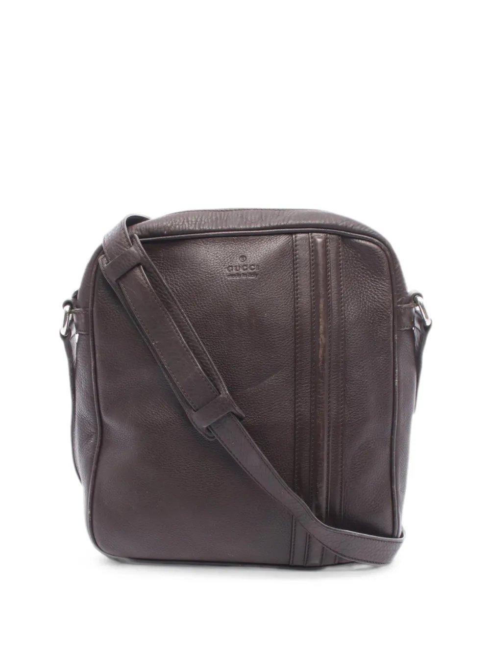 2000s logo-detail grained leather crossbody bag