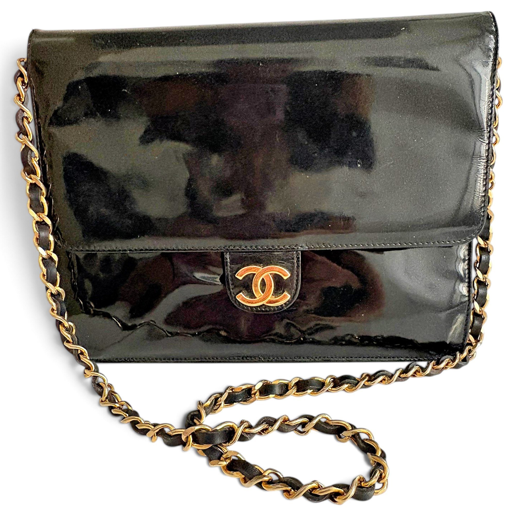 Patent leather crossbody bag