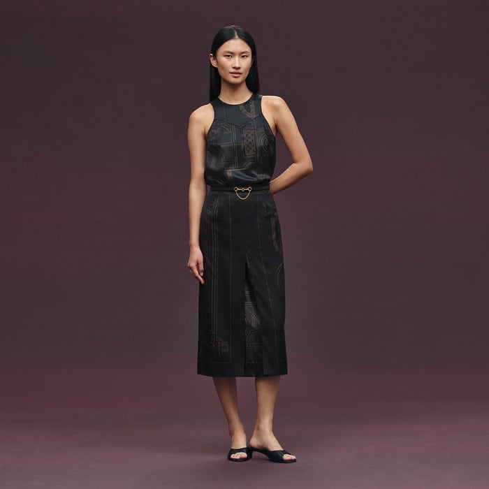 Noir "l'Enseigne Du Sellier" Sleeveless Blouse