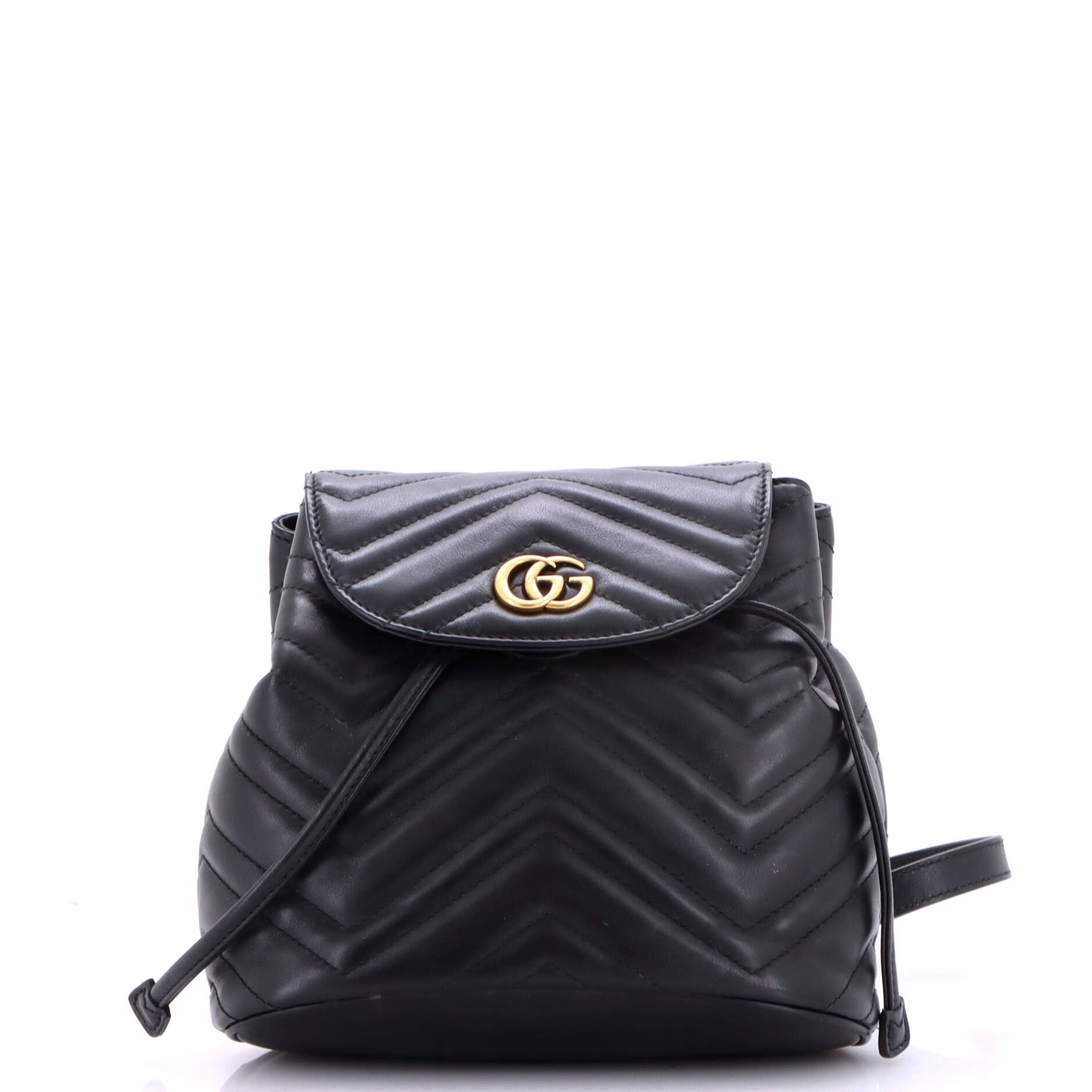 GG Marmont Drawstring Backpack Matelasse Leather Mini