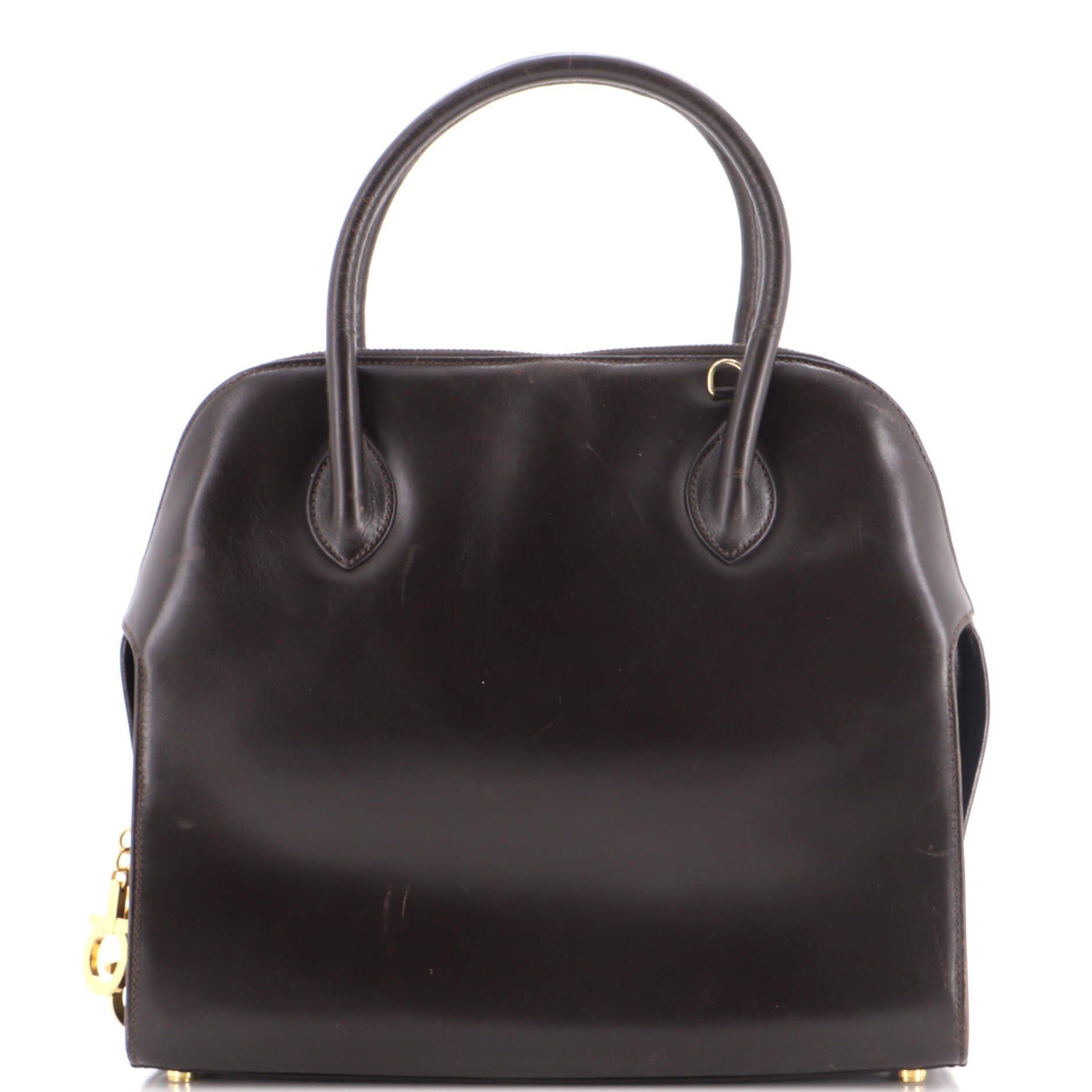 Ferragamo Vintage Gancini Top Handle Bag Leather