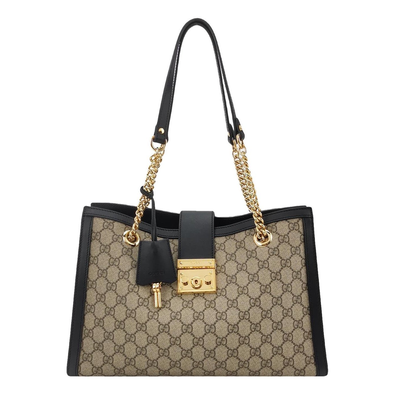 Padlock leather handbag