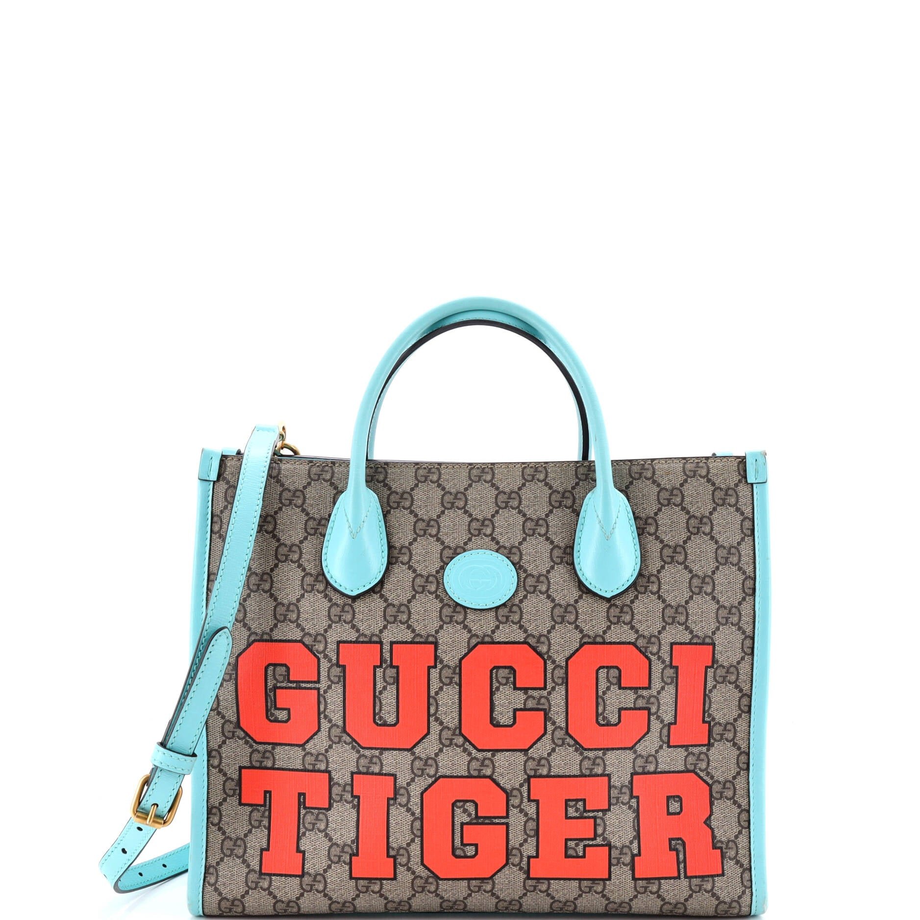 Structured Top Handle Open Tote Printed GG Coated Canvas Small