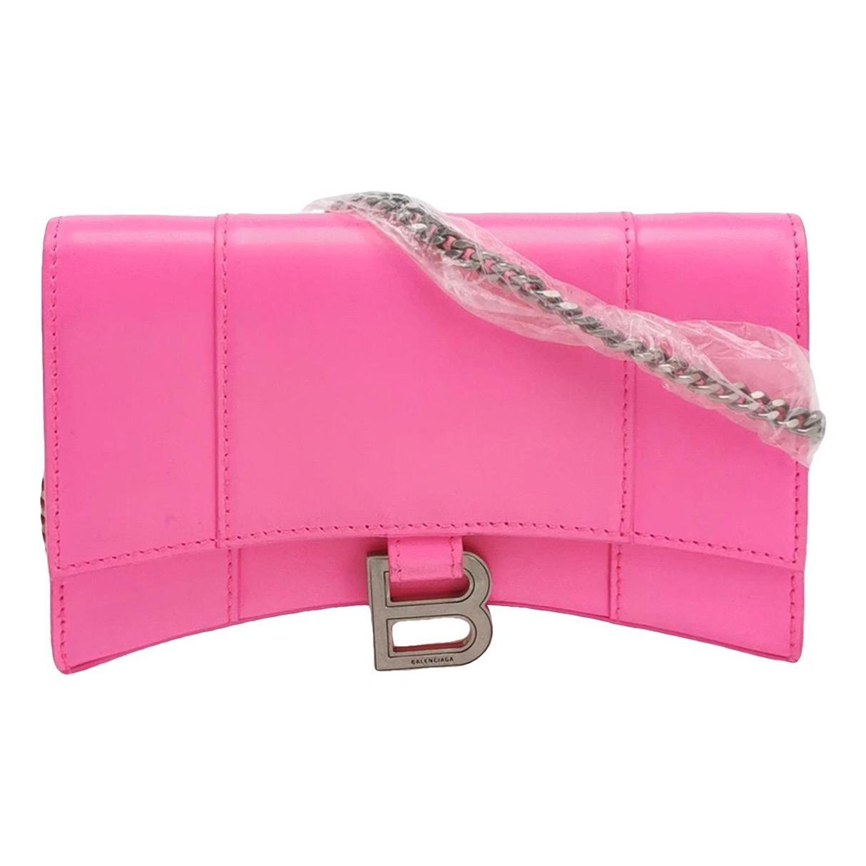 Hourglass leather handbag