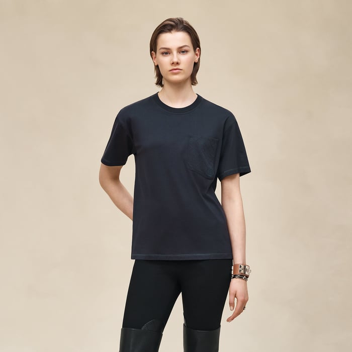 Bleu Noir Maxi Embroidered Pocket T-shirt