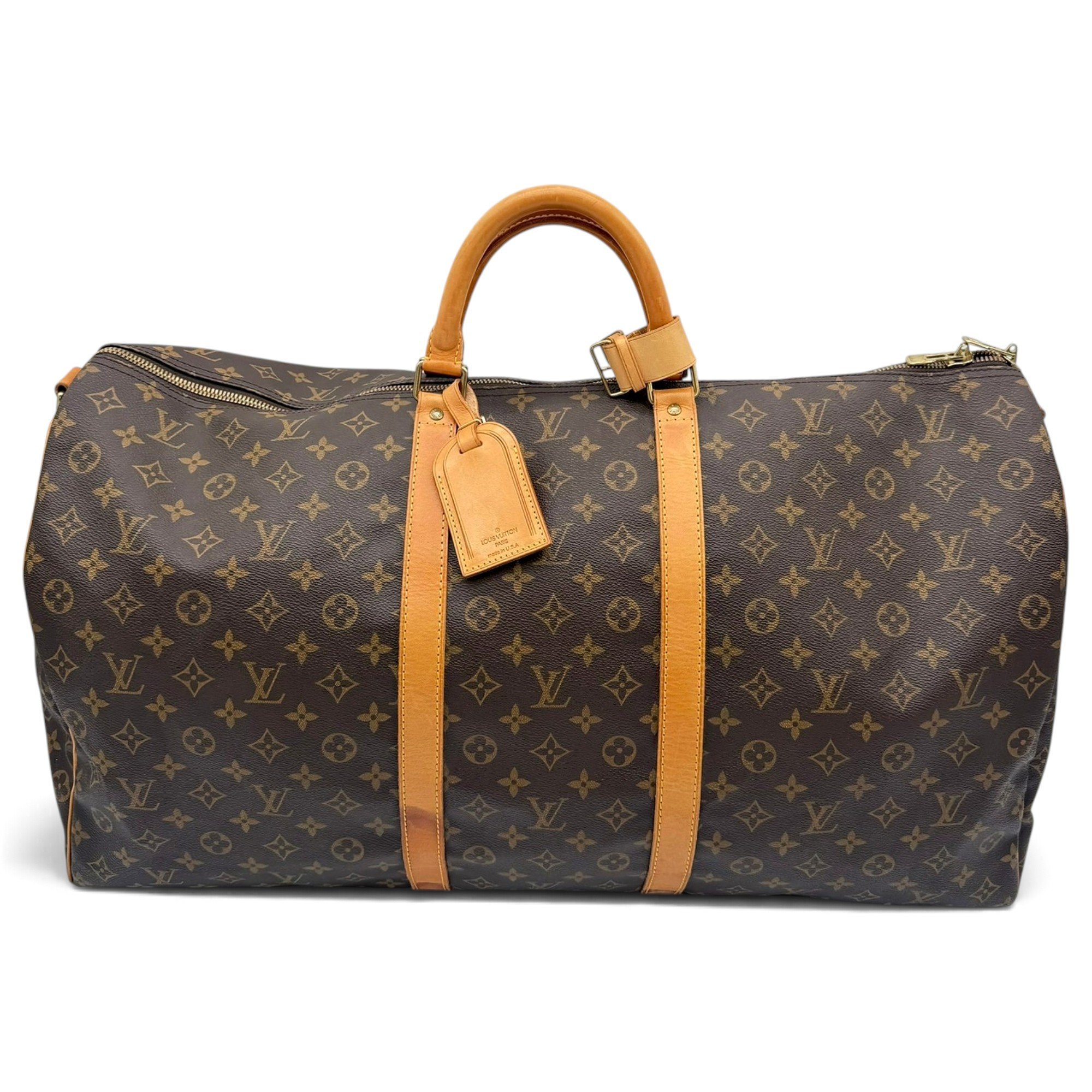 Keepall leather travel bag