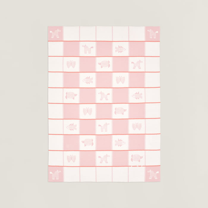 Rose Animaux Nattes Blanket