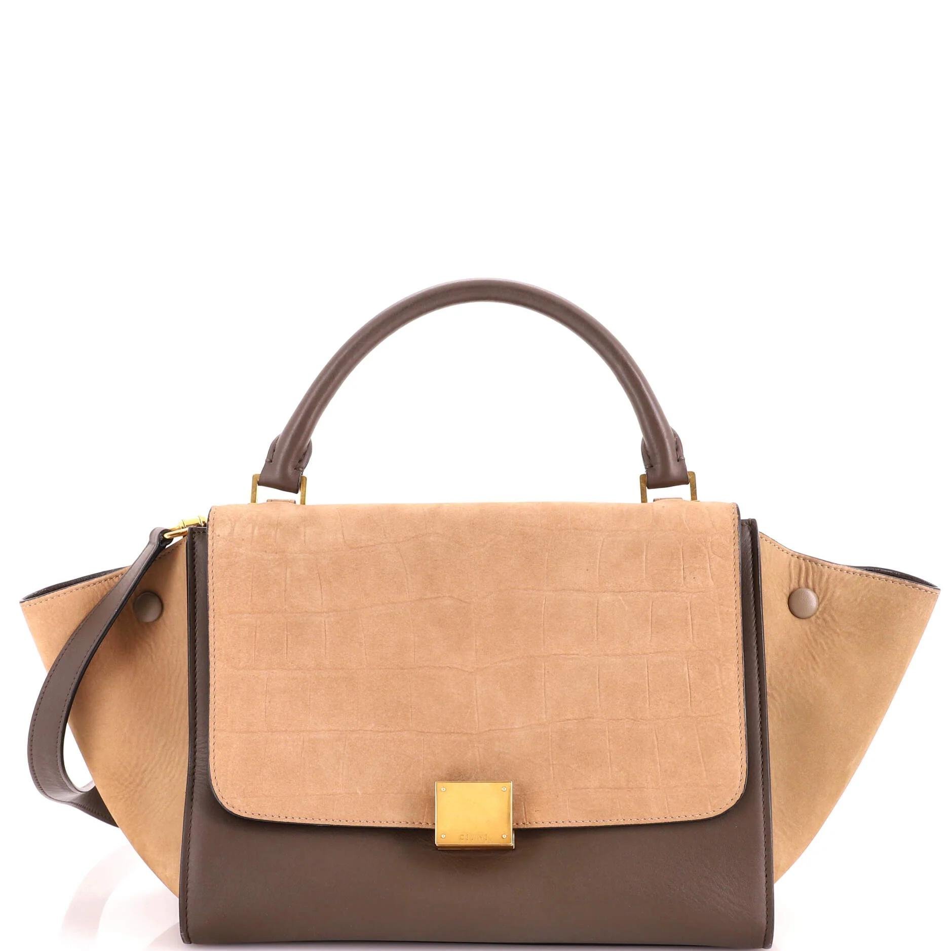 Trapèze leather handbag