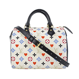 Louis Vuitton White Multicolor Monogram Canvas Game On Speedy Bandoulière 30 Gold Hardware