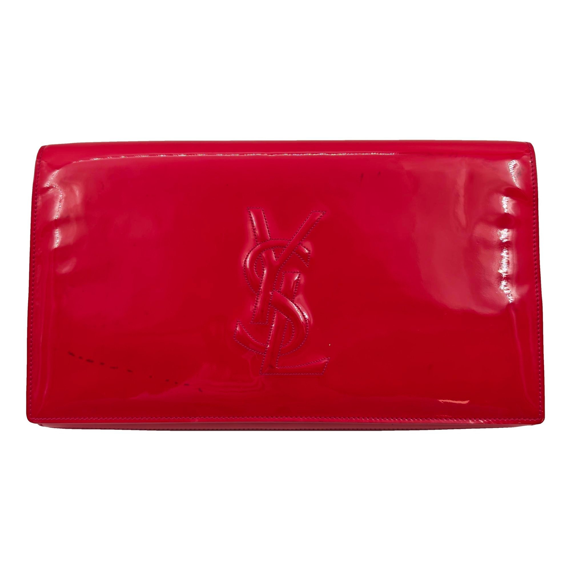 Patent leather clutch bag