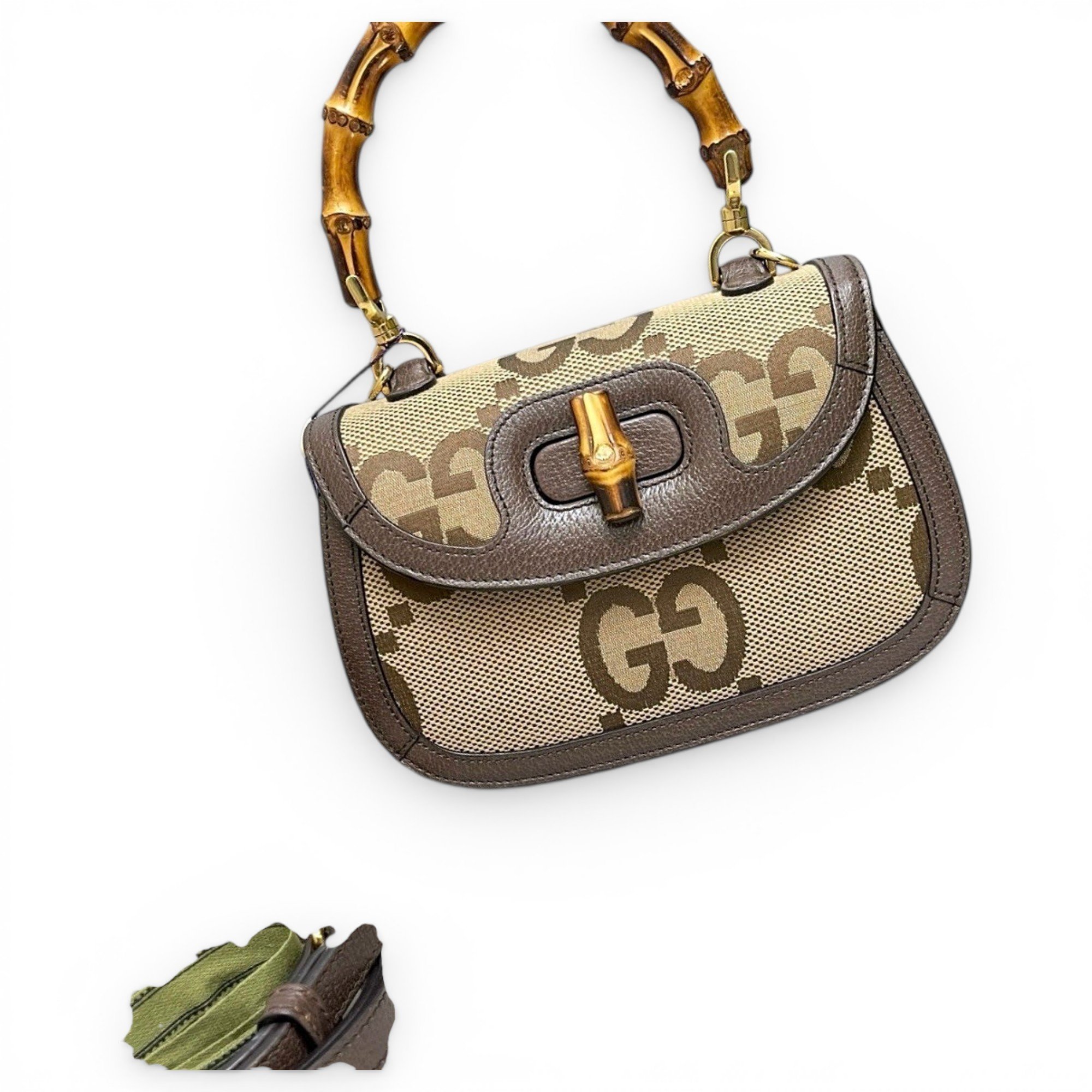 Convertible Bamboo Top Handle leather handbag