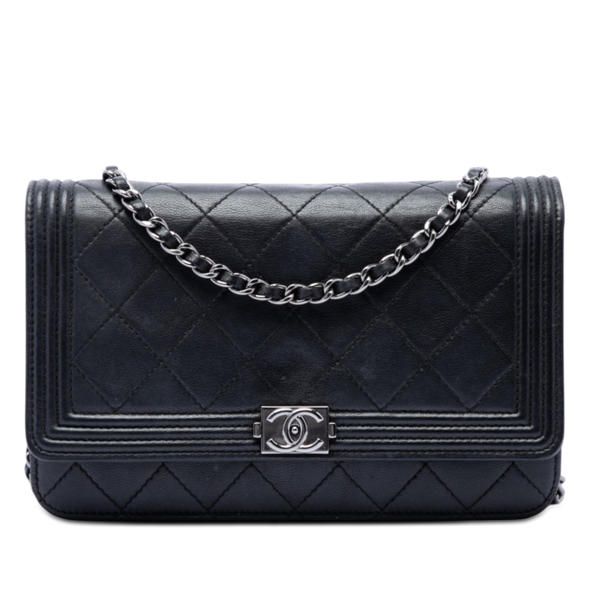 Wallet On Chain leather handbag
