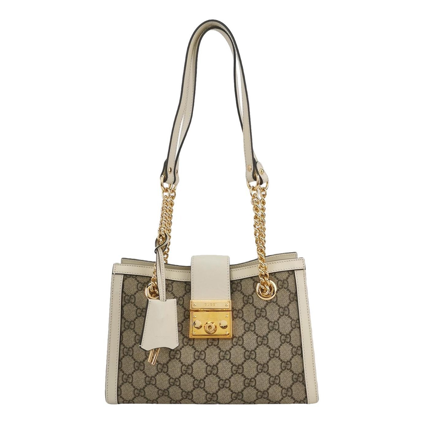 Padlock leather handbag