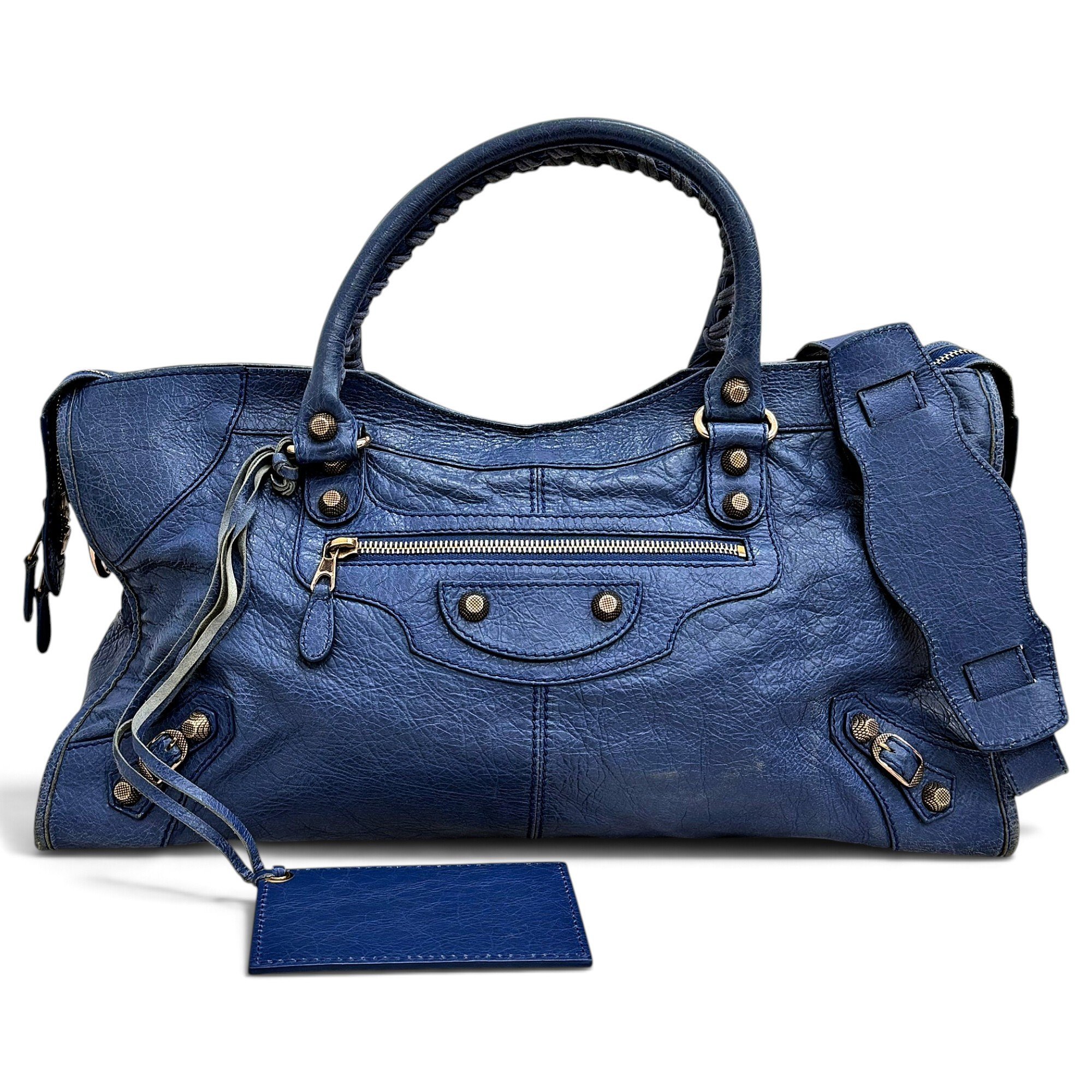 City leather handbag