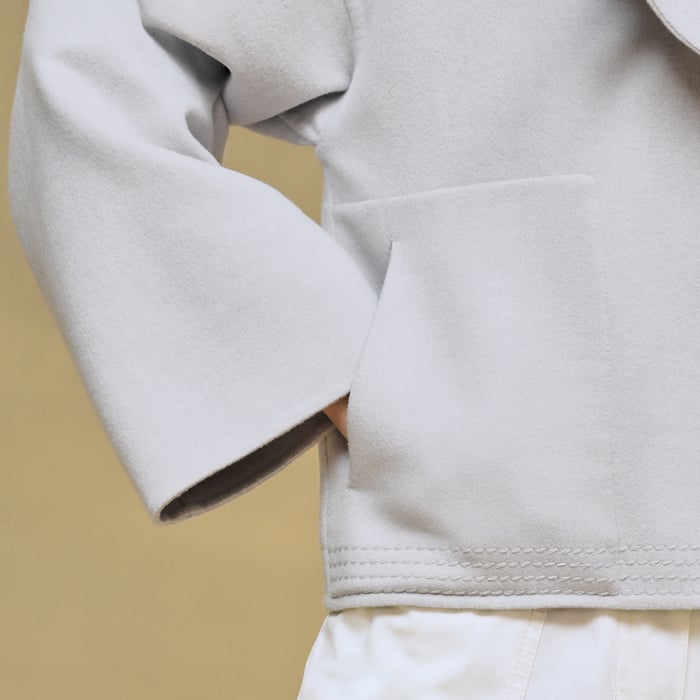 Gris Pervenche Hooded Jacket