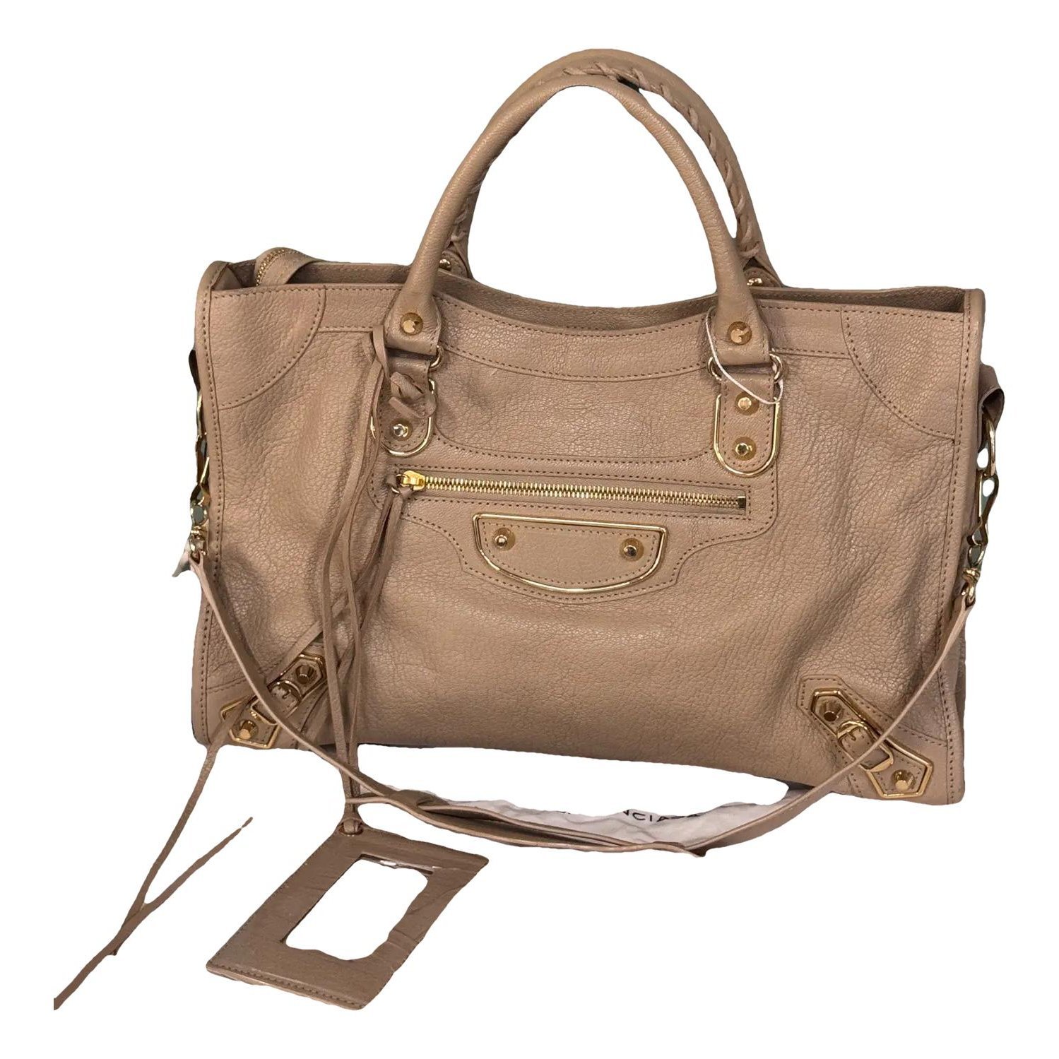 City leather handbag