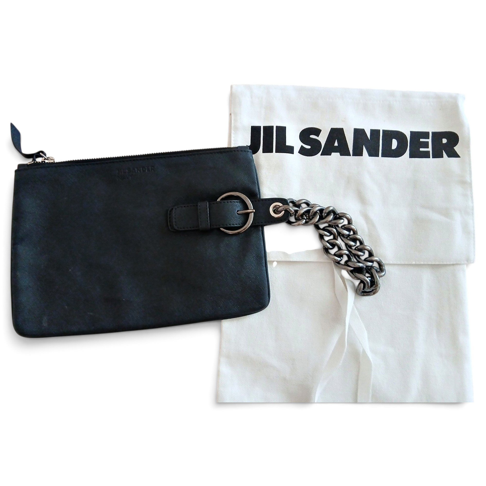 Leather clutch bag