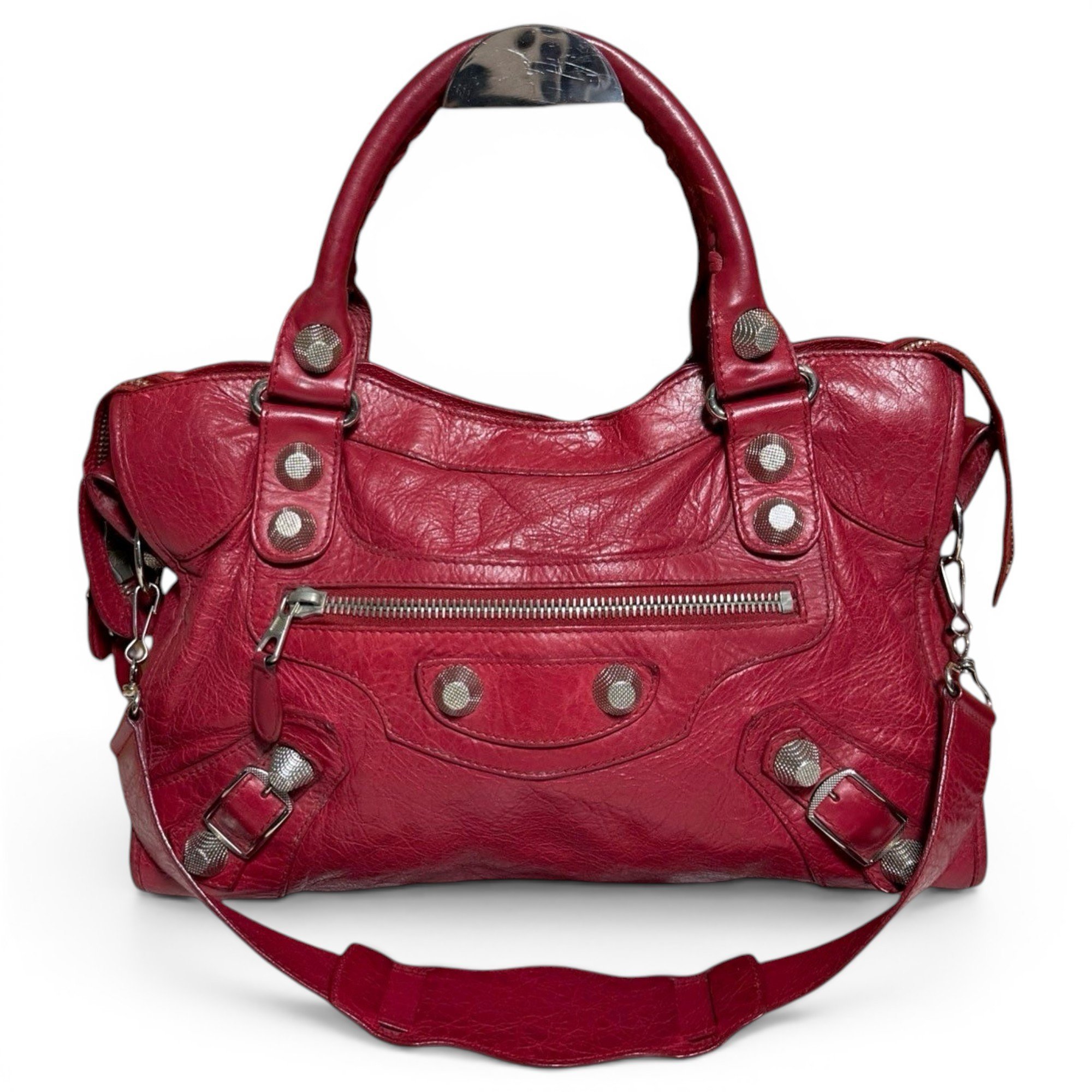 City leather handbag