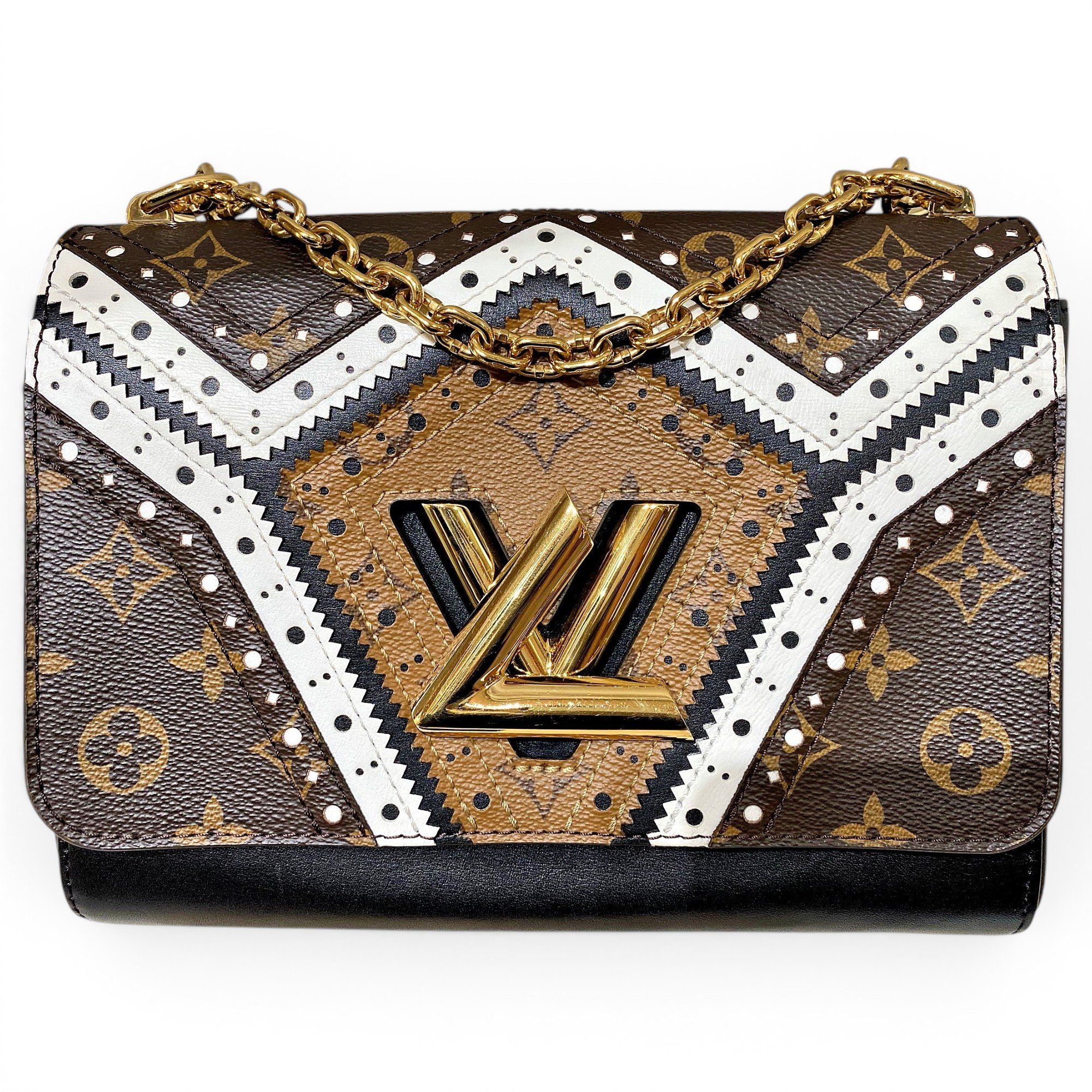 Twist patent leather handbag