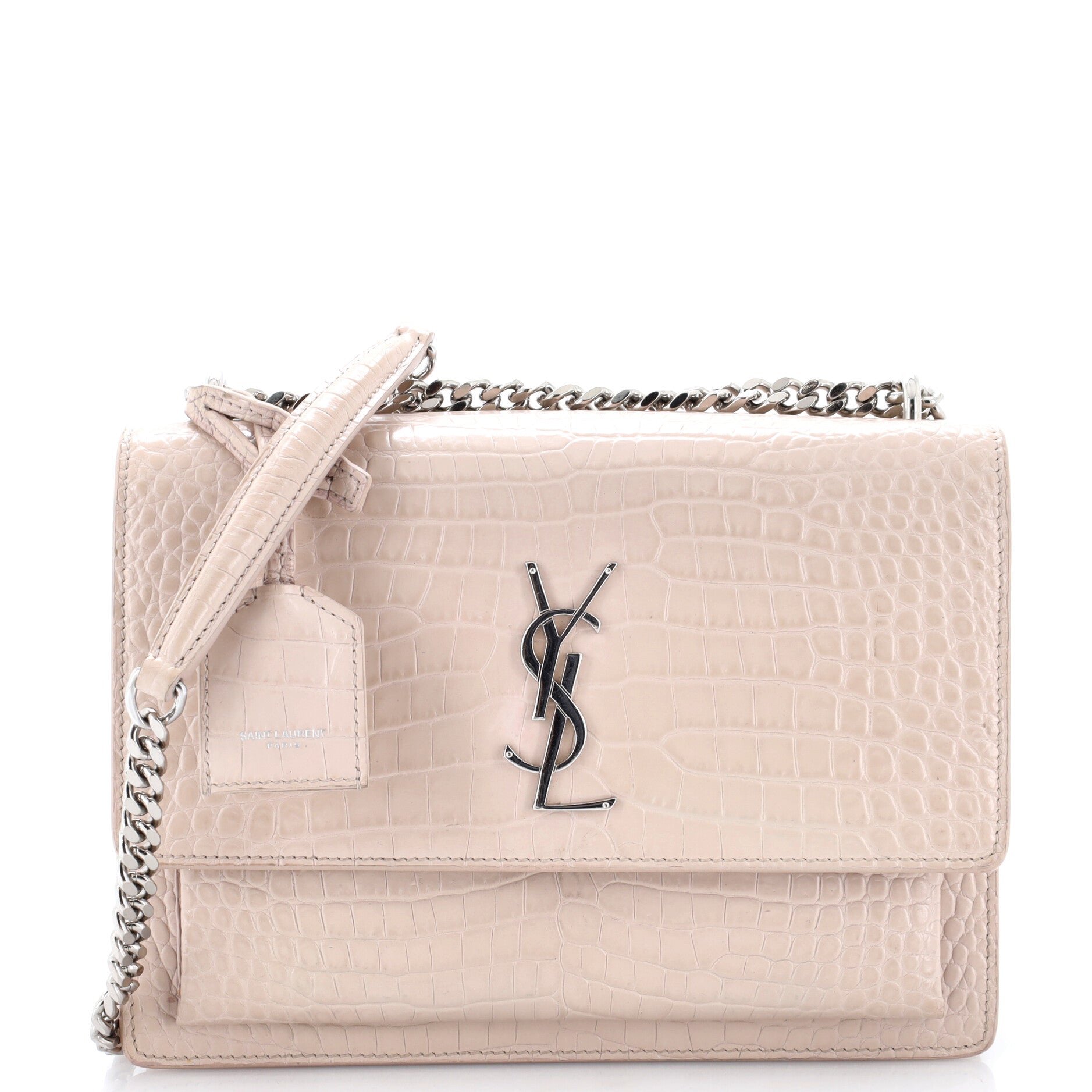Sunset Crossbody Bag Crocodile Embossed Leather Medium
