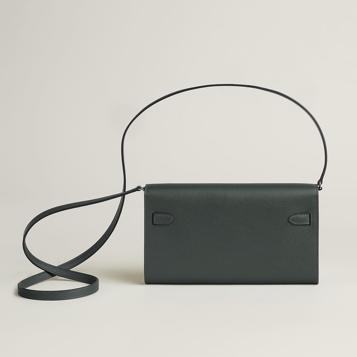 Vert Mangrove Kelly Classique to Go Wallet
