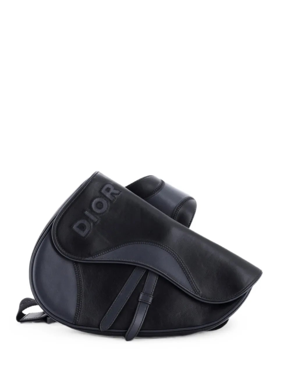 Saddle Leather with Logo Applique crossbody bag