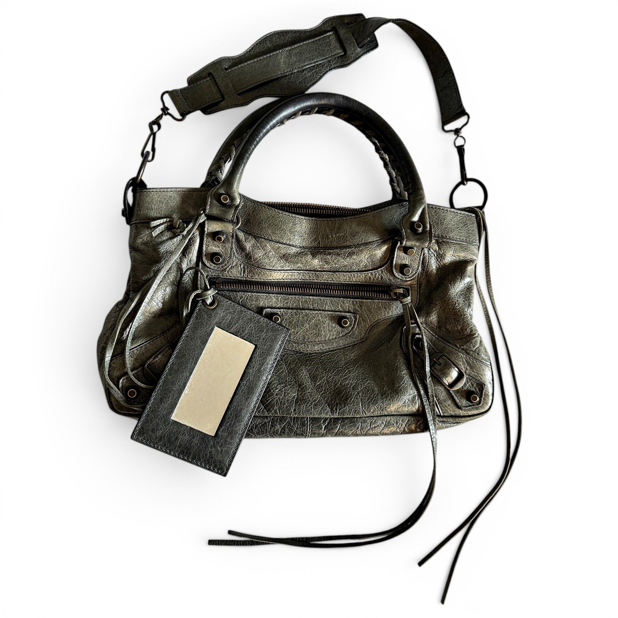 City leather handbag